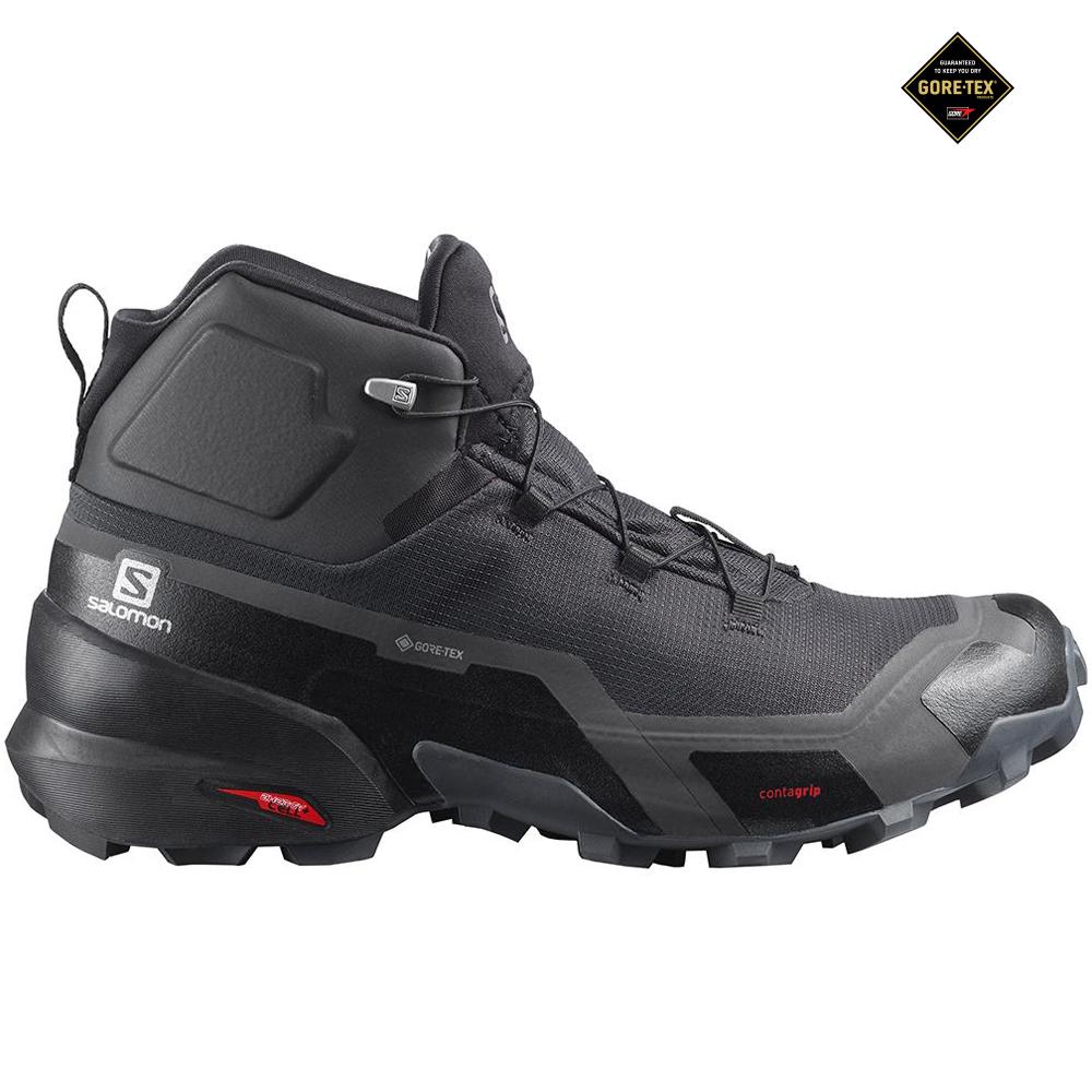 Salomon Israel CROSS HIKE MID GORE-TEX - Mens Hiking Boots - Black (SLAM-60485)